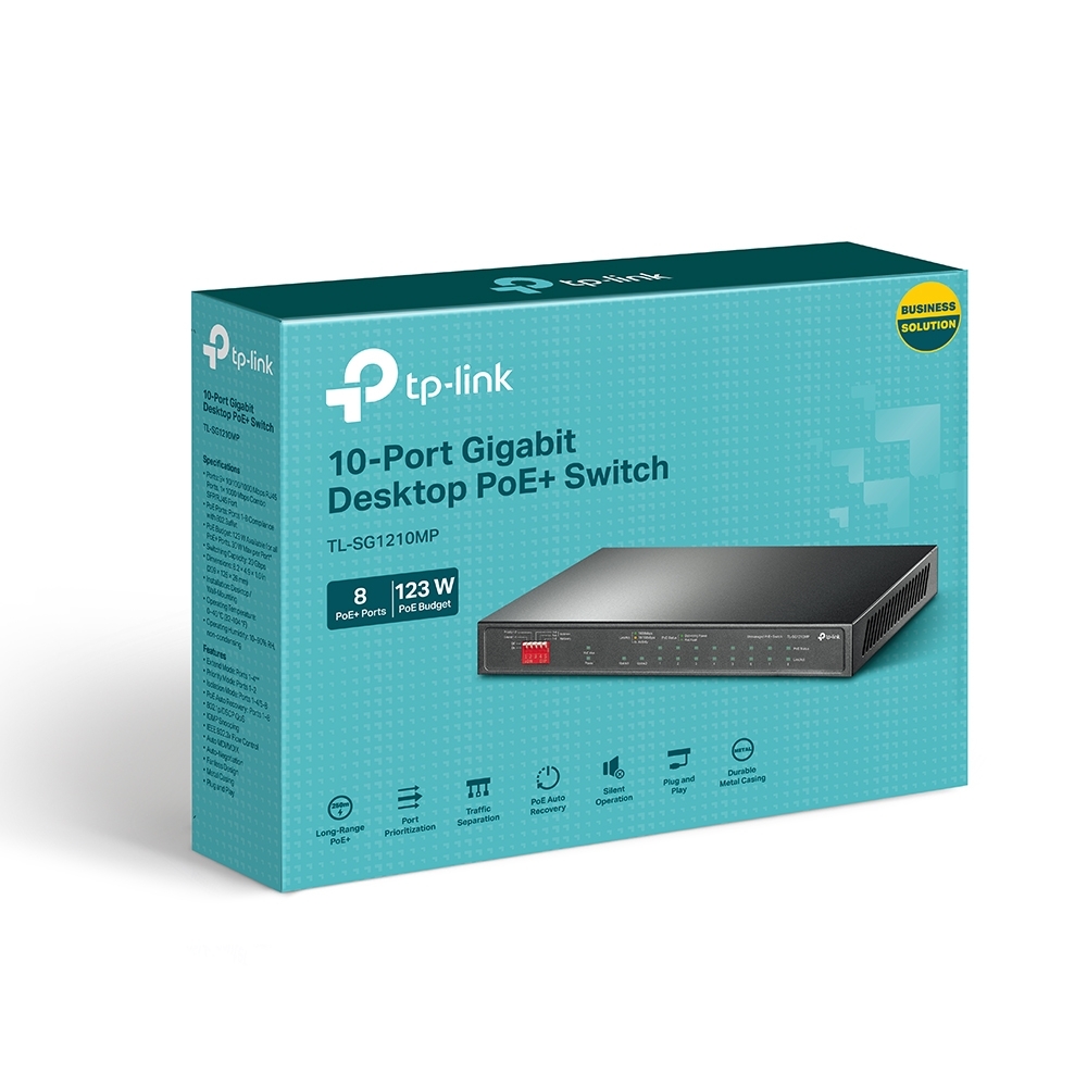 Детальное изображение товара "Гигабитный настольный коммутатор Tp-Link TL-SG1210MP" из каталога оборудования для видеонаблюдения