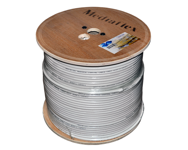 Детальное изображение товара "Кабель коаксиальный 75 Ом MEDIAFLEX RG-6 (белый) М660BV" из каталога оборудования для видеонаблюдения