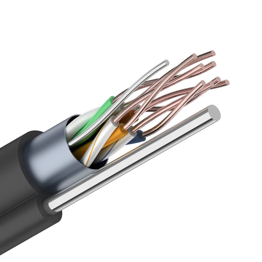 Детальное изображение товара "Витая пара LAN CADENA PRO FTP4-CAT5e OUT уличный, черный с тросом" из каталога оборудования для видеонаблюдения