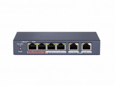 Неуправляемый PoE-коммутатор Hiwatch DS-S604P Неуправляемый PoE-коммутатор Hiwatch DS-S604P