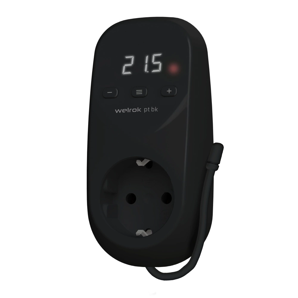 Детальное изображение товара "Терморегулятор Welrok pt bk в розетку, для электрических обогревателей" из каталога оборудования для видеонаблюдения