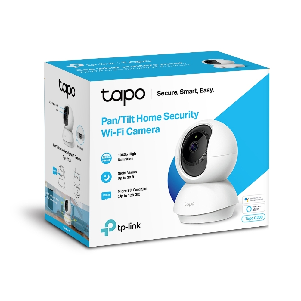 Детальное изображение товара "Wi-Fi-камера внутренняя 2Мп Tapo C200 поворотная, HD-разрешение 1080P" из каталога оборудования для видеонаблюдения