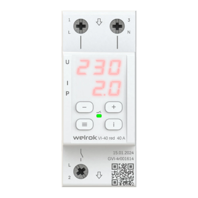 Реле напряжение с контролем тока Welrok VI-40 red Реле напряжение с контролем тока Welrok VI-40 red