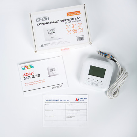 Детальное изображение товара "Комнатный термостат ZONT МЛ-232 (RS-485)" из каталога оборудования для видеонаблюдения